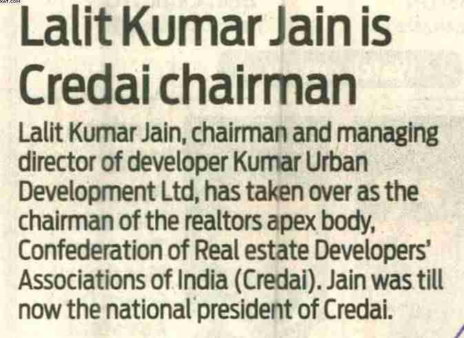 Lalit Kumar Jain is Credai chairman