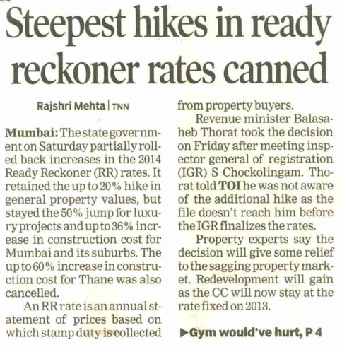 Steepest hikes in ready reckoner rates canned