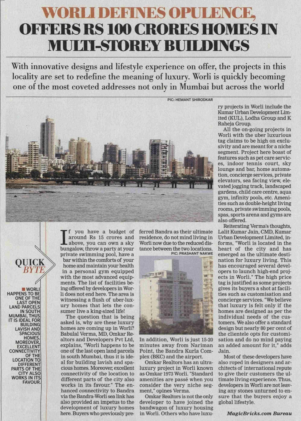 Worli defines opulence, offers Rs 100 crores homes in multi-storey buildings